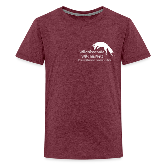 WildnisWelt Teenager T-Shirt - Bordeauxrot meliert