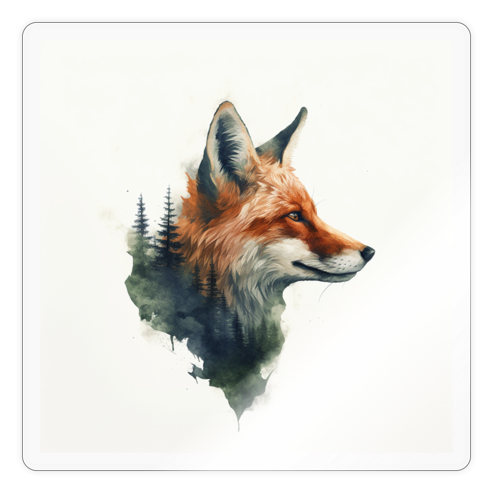 Fuchs Sticker - Transparent glänzend