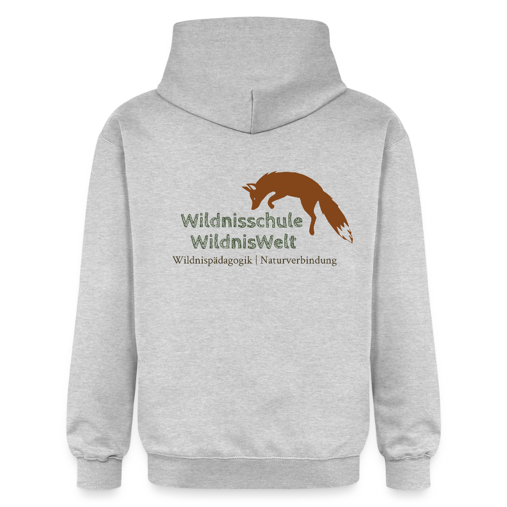 WildnisWelt Hoodie farbiges Logo - Hellgrau meliert