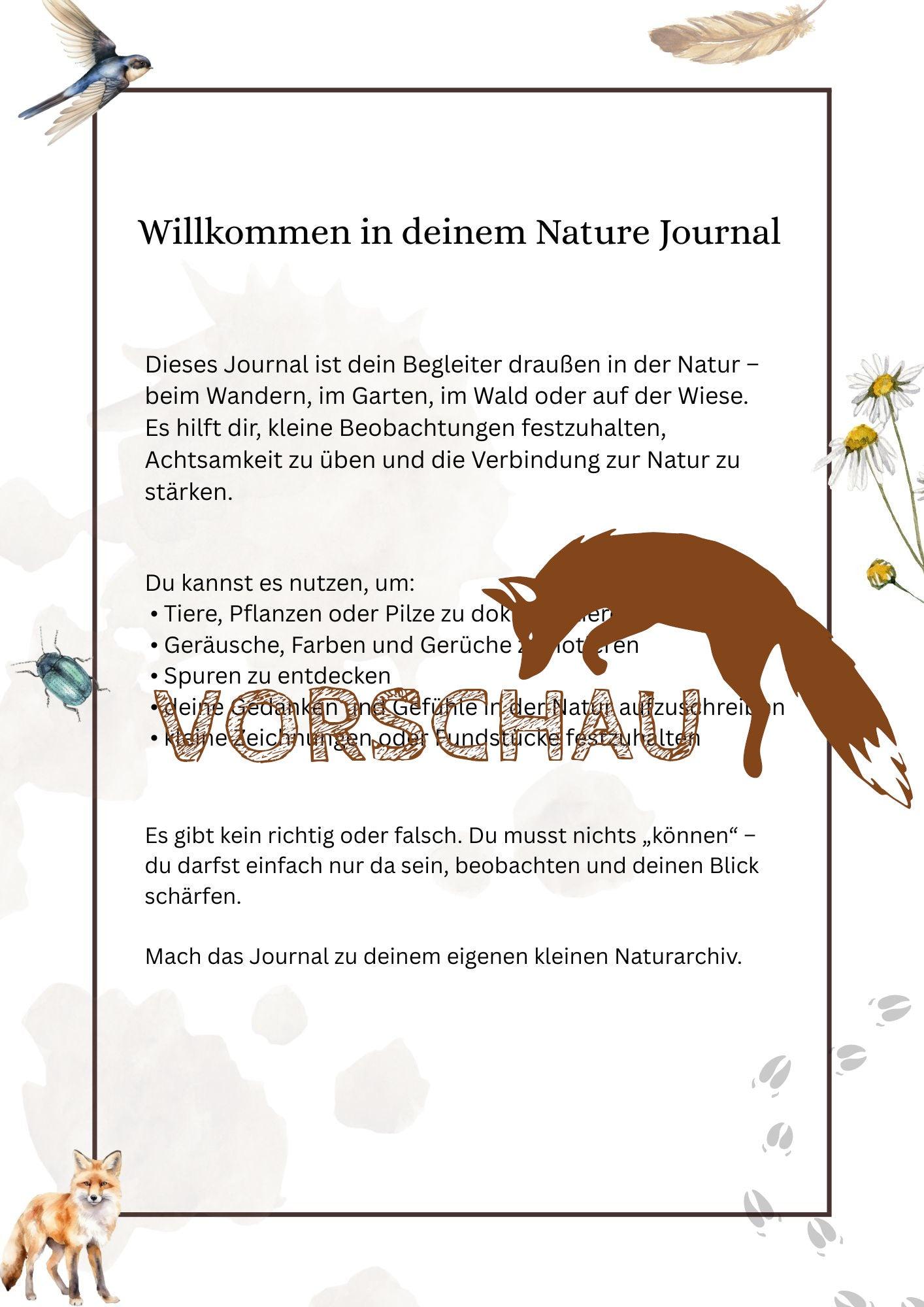 Nature Journal Printable Naturtagebuch druckbar